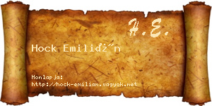 Hock Emilián névjegykártya
